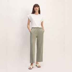 Everlane The Easy Pant Organic Cotton Elastic Waist Pull On Sage Size 6